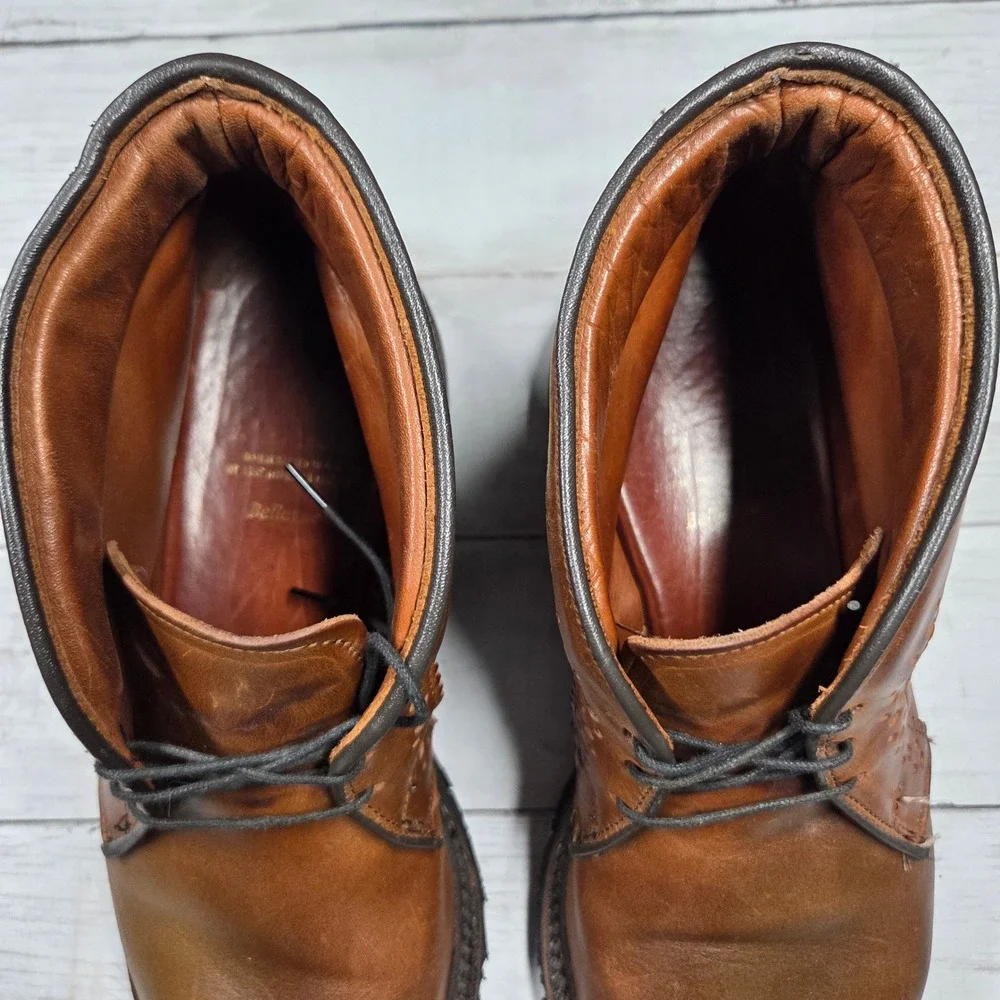 Allen‎ Edmonds Bellevue Chukka Boots Mens 9 B Brown Leather Brogue USA